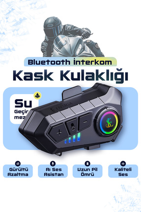 EN SİGA Su Geçirmez Kask İçi Bluetooth İnterkom – Gürültü Engelleme ve Uzun P...