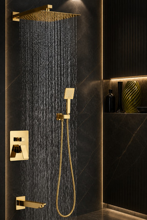OEM Banyo Bataryası Duş Seti Ankastre Gold Altın Dore 30x30 Tepe Duş Yeni Ürü...