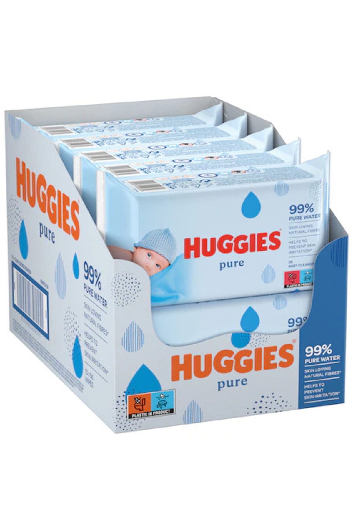 Huggies Servetele Umede Pure, 10 Pachete X 56, 560 Buc