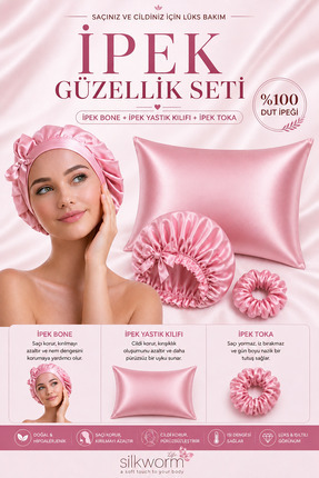 silkwormlife Silkworm Life %100 İpek Güzellik Seti – Yastık Kılıfı (50x70) + ...