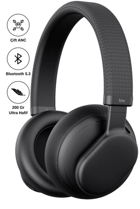 Bix H1Soundcraft ANC Hibrit Aktif Gürültü Engelleme, 47.5 Saat Çalma Süreli B...