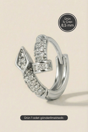 Hetra Gümüş Renkli Cerrahi Çelik Sarmal Çivi Model Halka Piercing – Helix (1 ...
