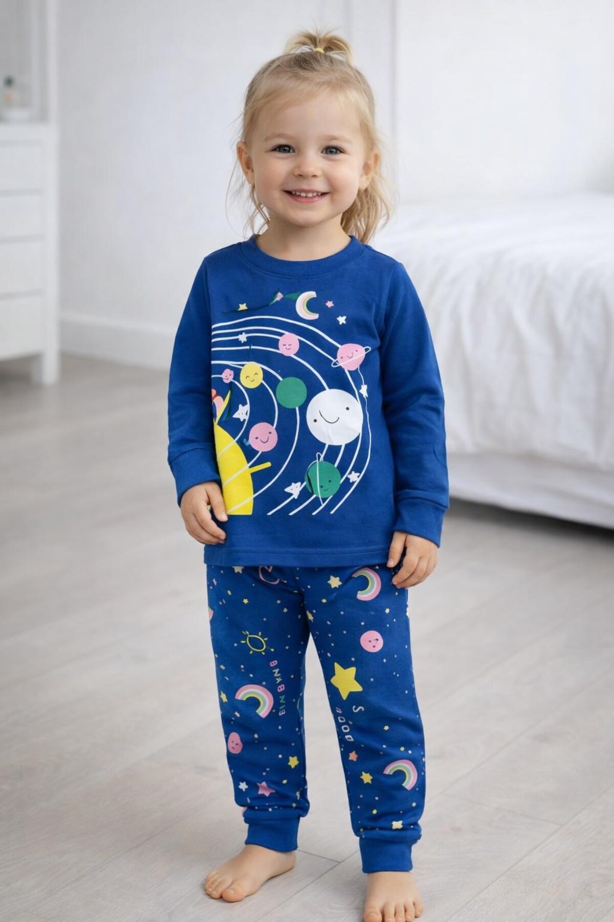 ELMASS Girls' Planets Printed Pajamas Tk. Gk137