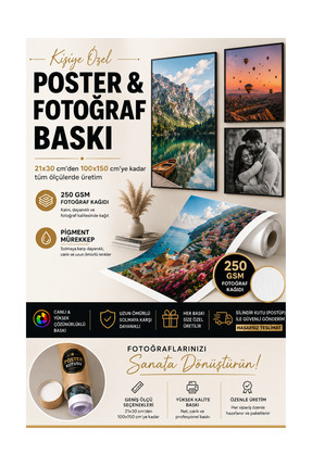 Rosaart Özel Poster, Kişiye Özel | İstediğiniz Görselde Dijital Baskı | Çerçe...