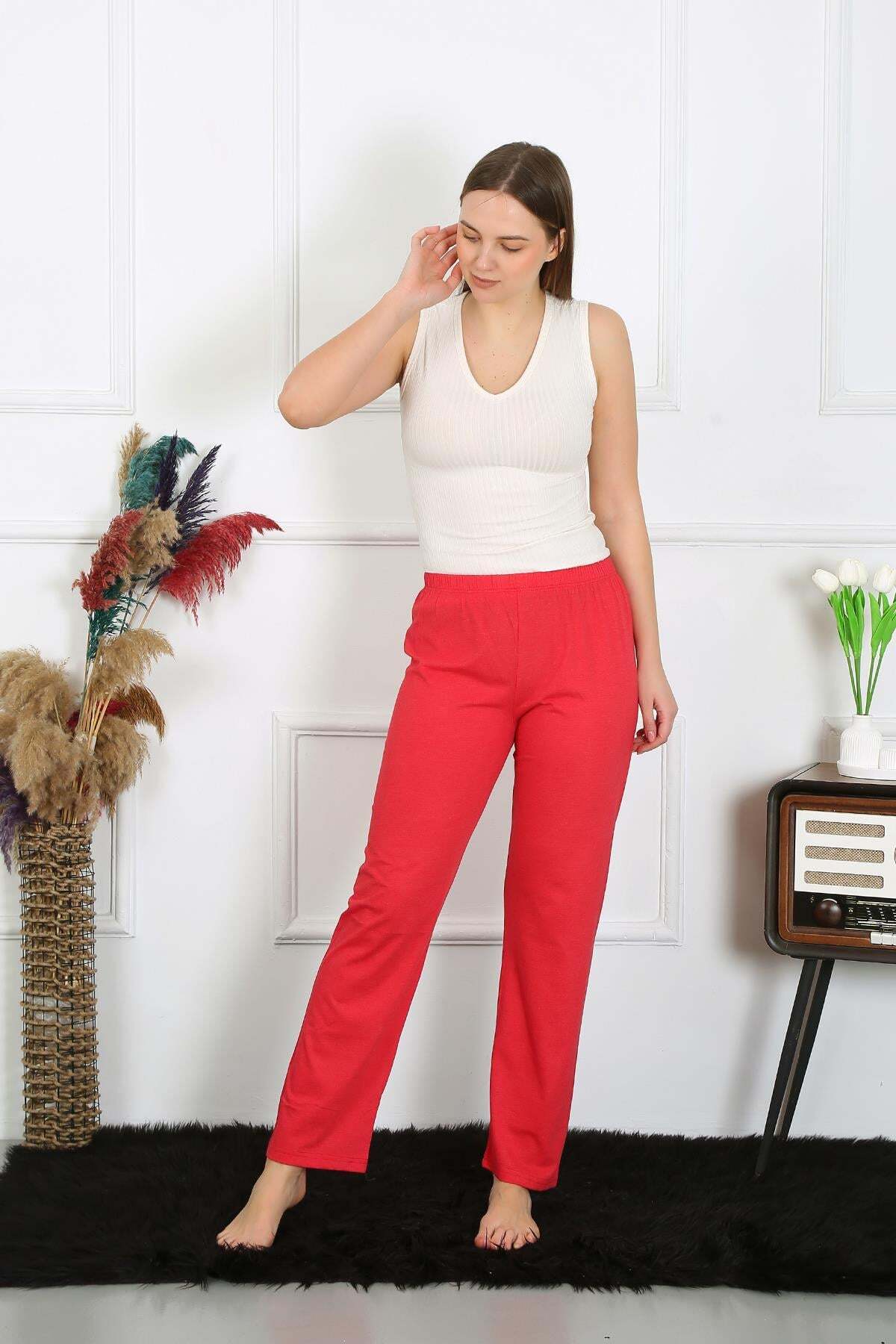 Women's Cotton Combed Cotton Single Bottom Pajamas Coral 27514