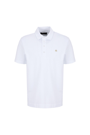 BROOKS BROTHERS Beyaz Erkek Logo Baskılı Polo T-Shirt BBSS26MTS024