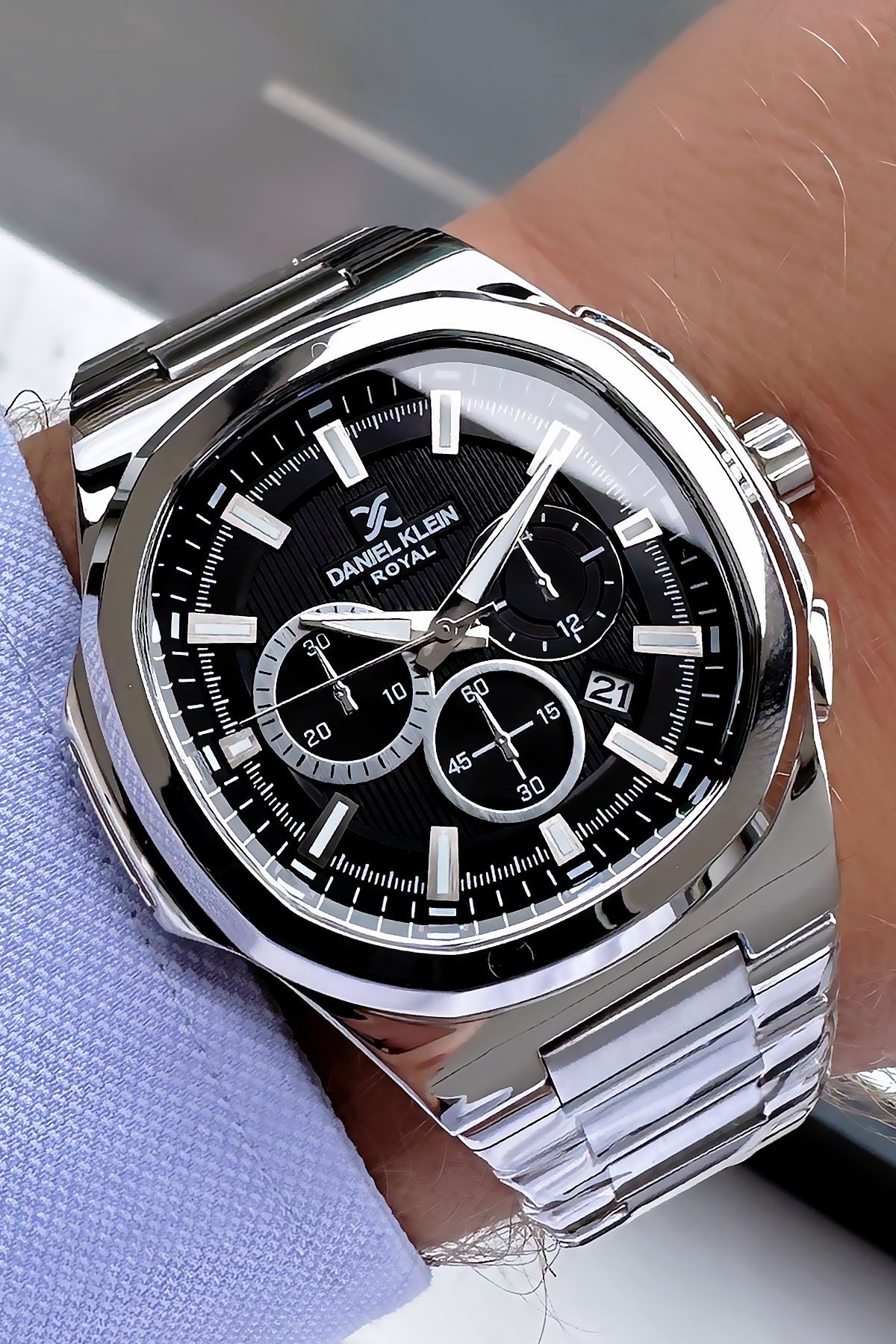 Royal Genuine Men's Watches Waterproof Silver Color Steel Band DKE2103C3