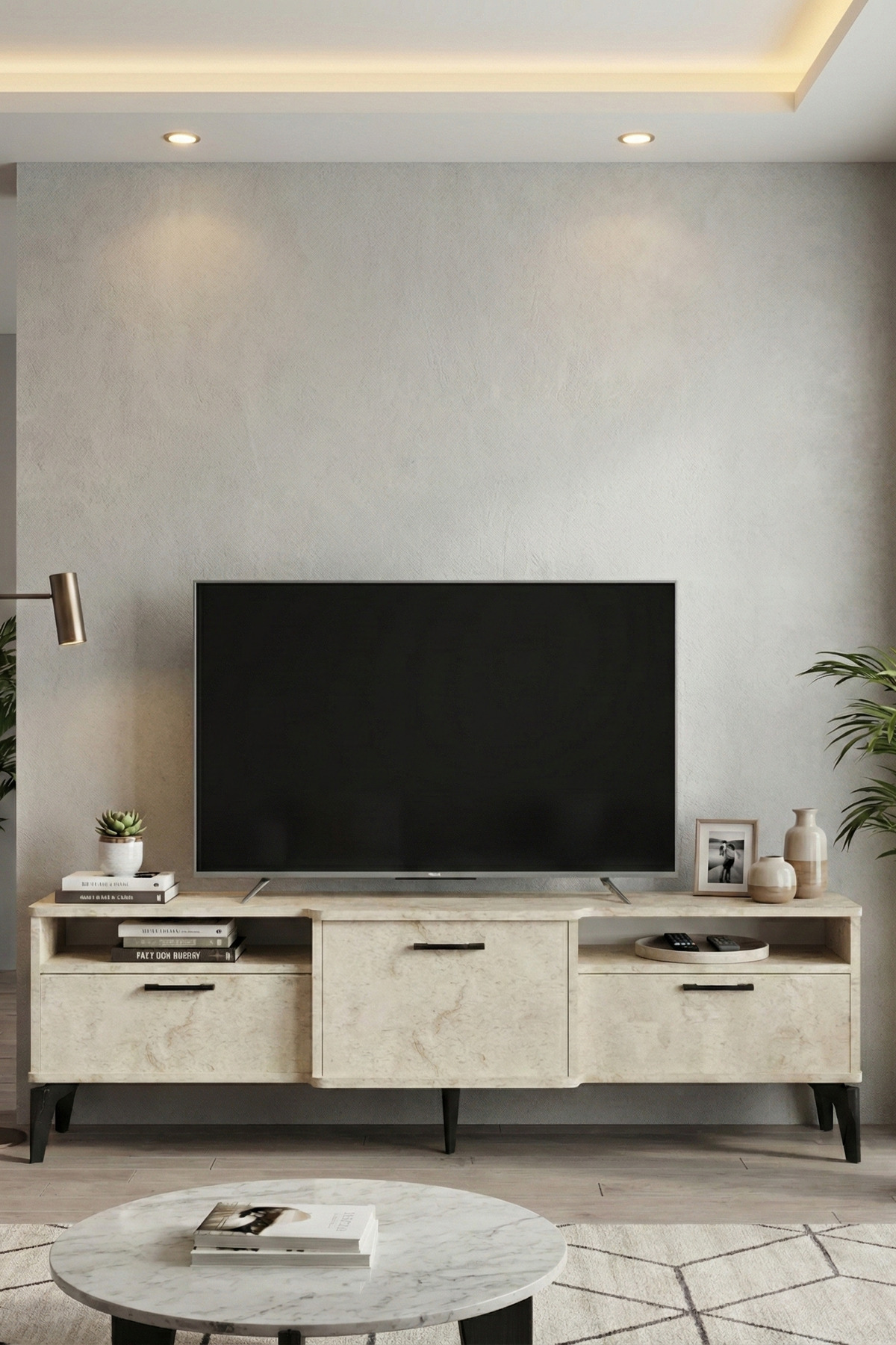 Goldfalez Mistral TV Sehpası Suntalam Ekru 160x40 cm