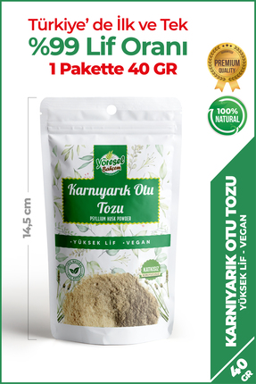 Yöresel Bahçem Karnıyarık Otu Tozu (Psyllium) Powder