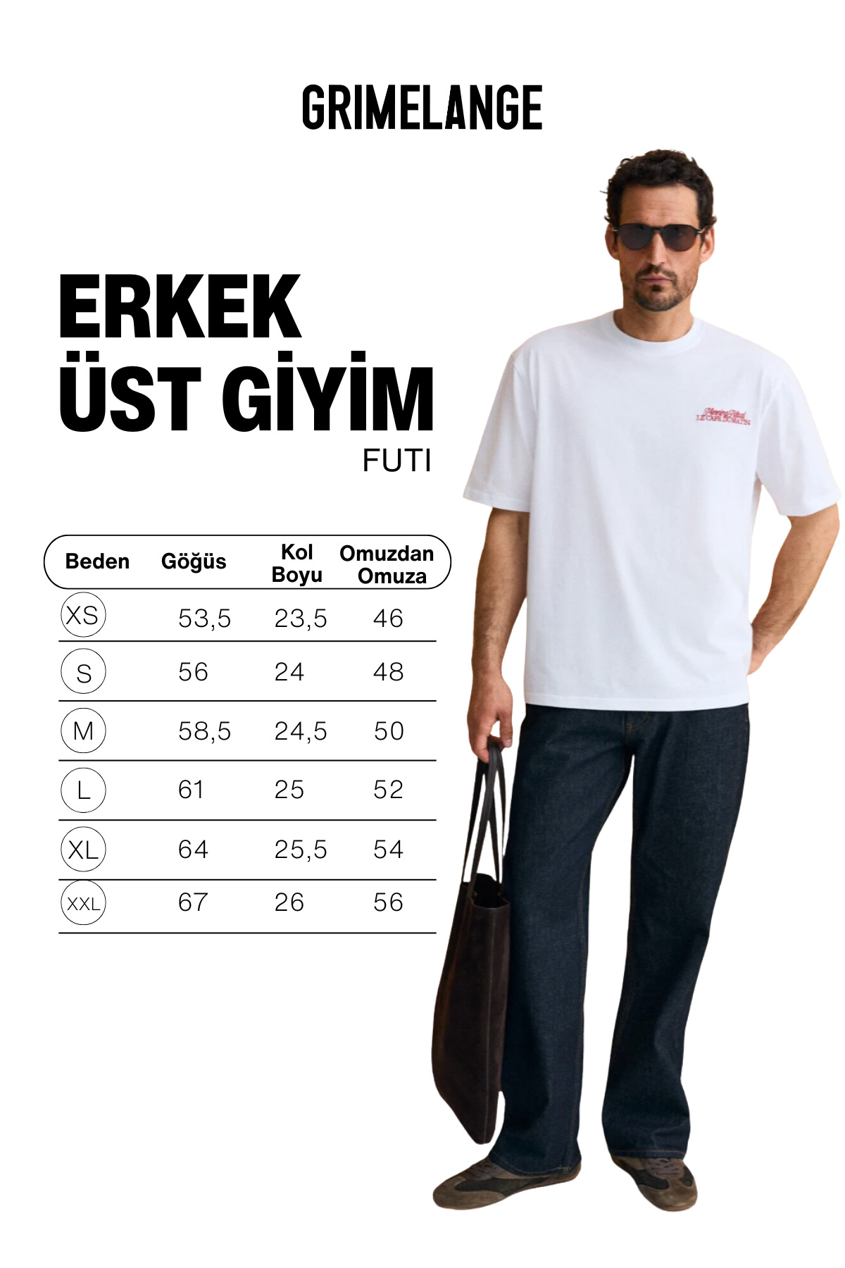 GRIMELANGE FUTI Erkek %100 Organik Pamuklu Baskı Detaylı Yuvarlak Yaka Beyaz T-Shirt görsel 6