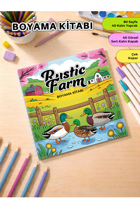 metafortoys Rustic Farm Boyama Kitabı Cozy Book – 21x20 cm