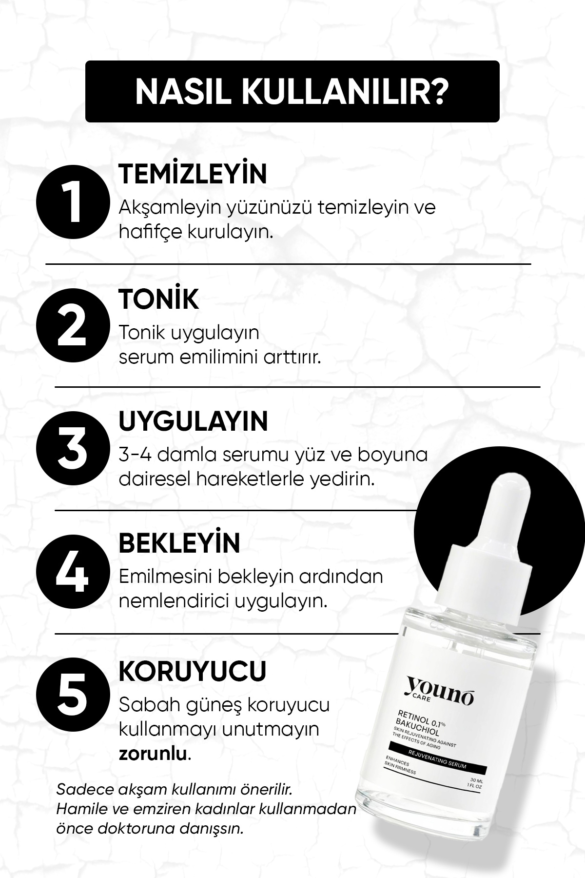 Bakuchiol Retinol Serum Yaşlanma Karşıtı 30 ml | Bakuchiol & Retinol | 3'lü Ceramide | Ginseng — YC-SKN-RJS-30 — تصویر 7 از 8