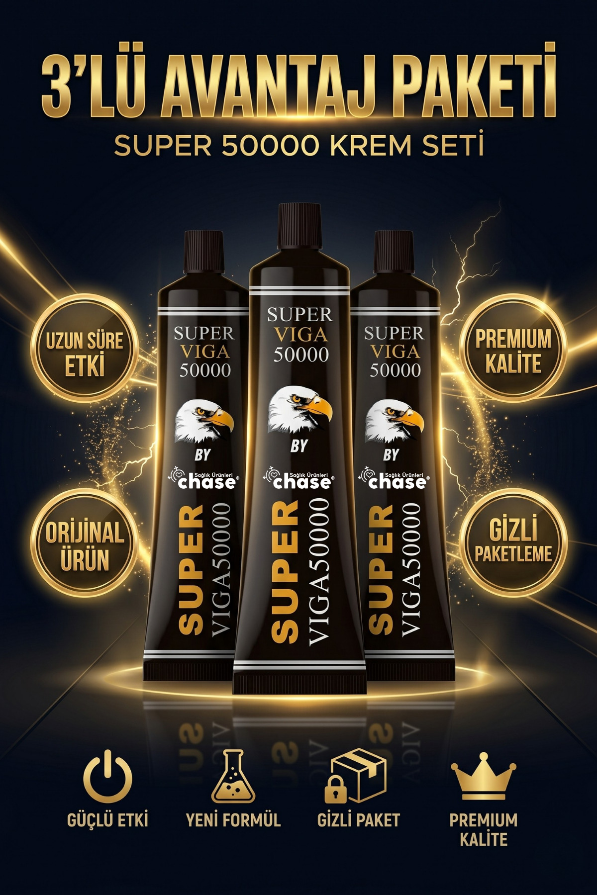 Chase 50000 Etkili Krem 3 Adet