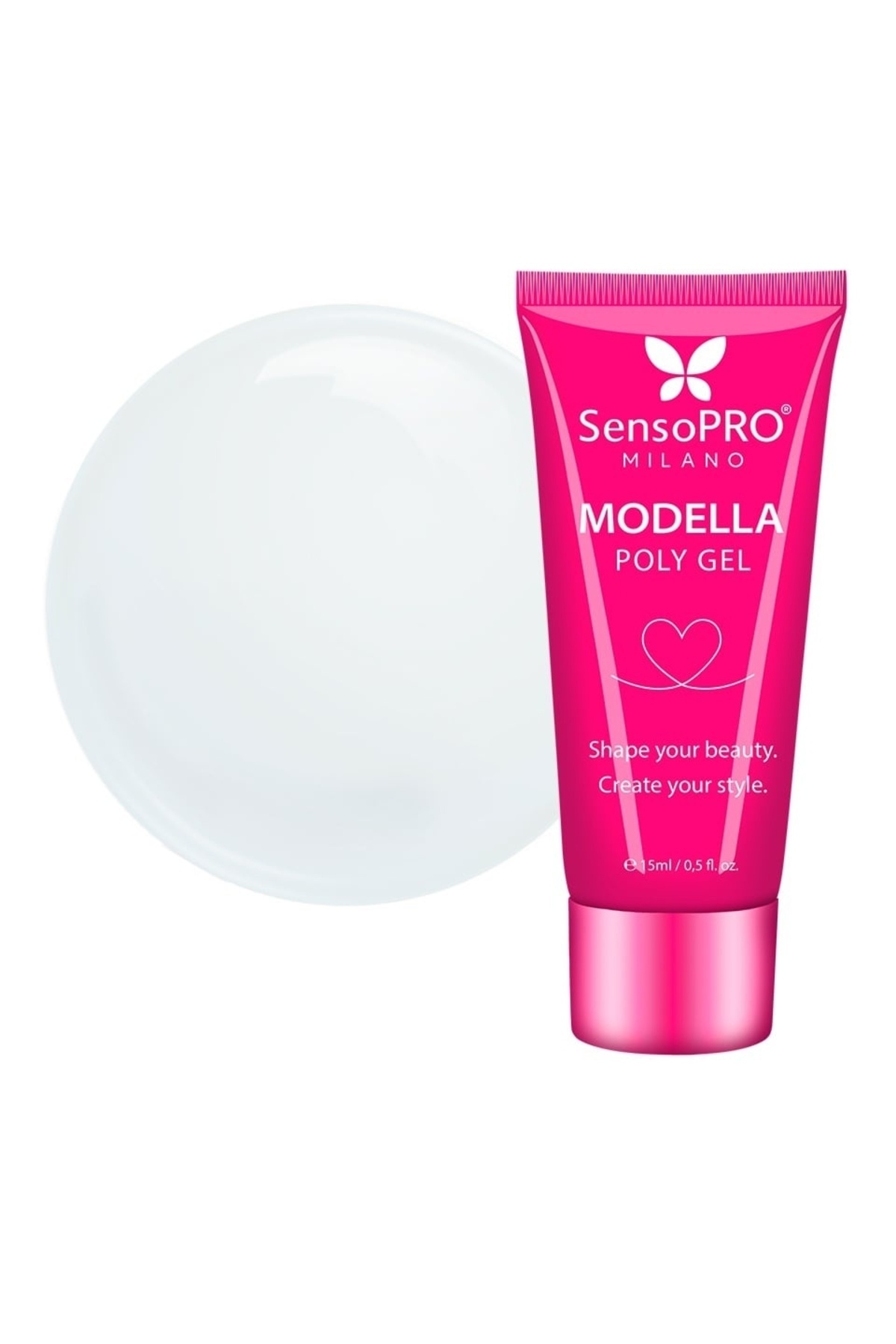 SensoPRO Milano Polygel MODELLA - Alb Lăptos, 15ml