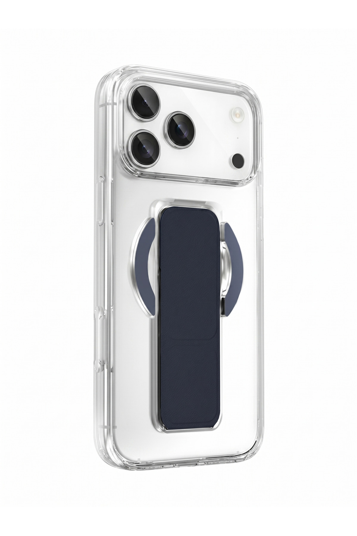 iPhone 17 Pro Uyumlu Manyetik Magsafe Sararmaz Kılıf Katlanabilir Stand Premium Kristal Şeffaf