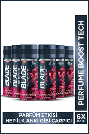 Blade Self Confidence Erkek Alüminyumsuz Deodorant 6x150ml Hızlı Kurur, Leke ...