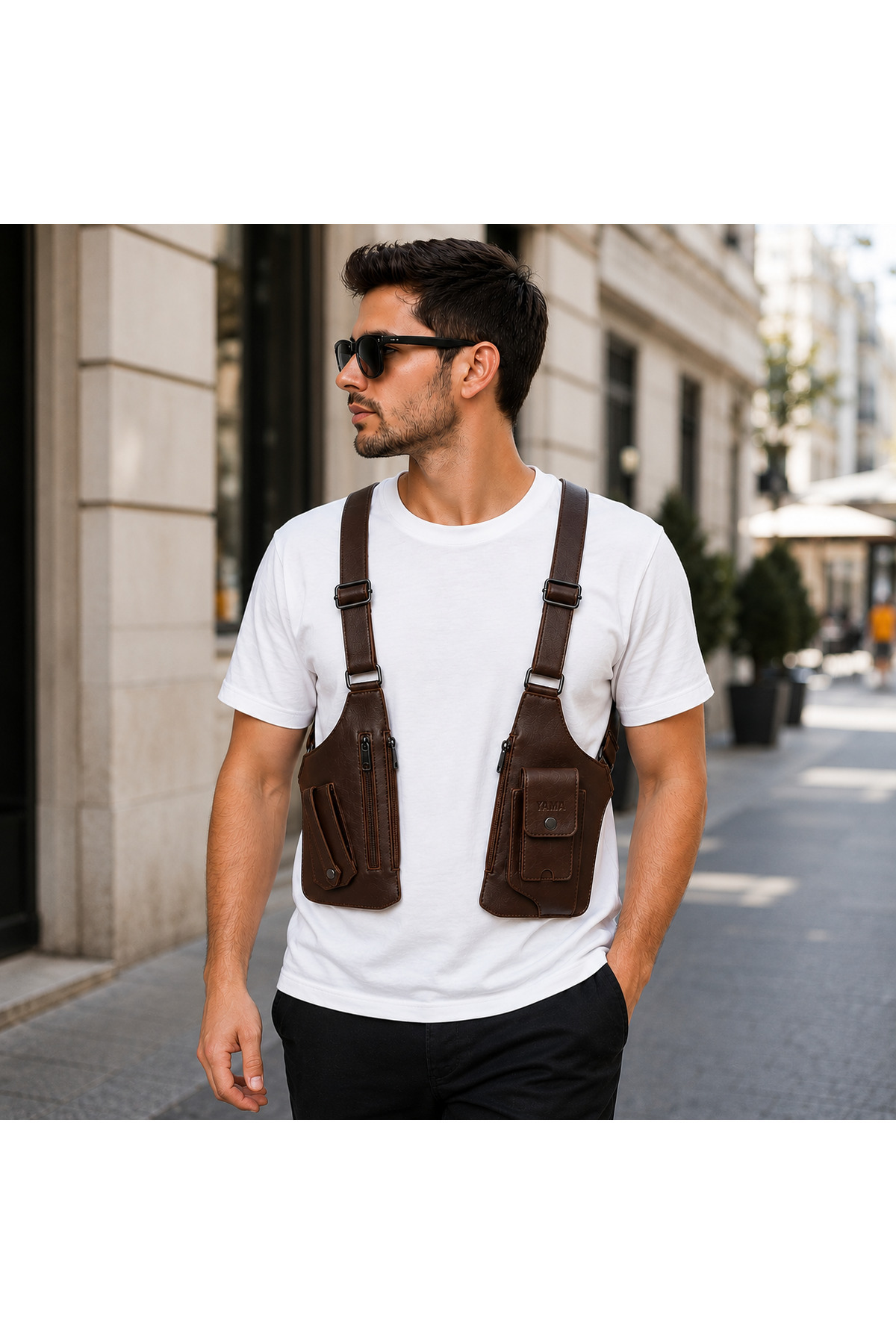 YAMA WEAR Çapraz Askılı Premium Çanta Unisex Su Geçirmez Kadın Erkek Bölmeli görsel 2