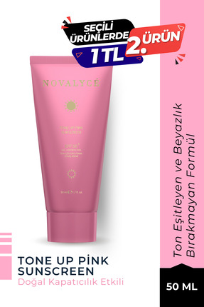 Novalyce Leke Karşıtı Ton Eşitleyici SPF 50+ Pembe Güneş Kremi 50 ml