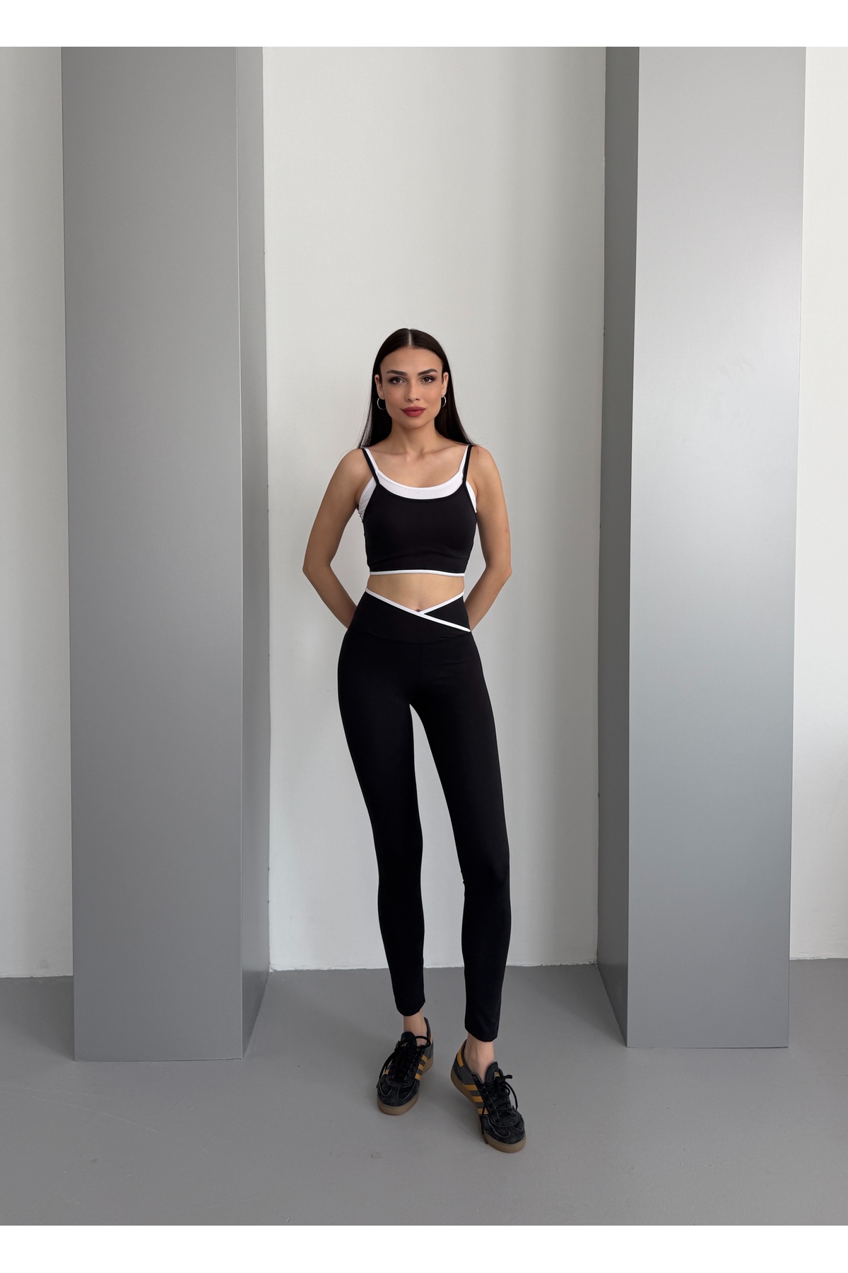 Edsize Esnek Standart Fit Toparlayıcı Kadın Tayt Takım