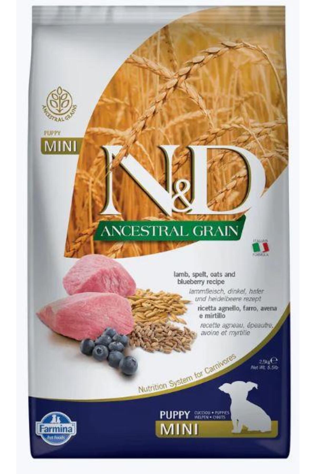 N&D Az Tahıllı Kuzulu&Yabanmersinli Mini Irk Yavru Köpek Maması 7 KG