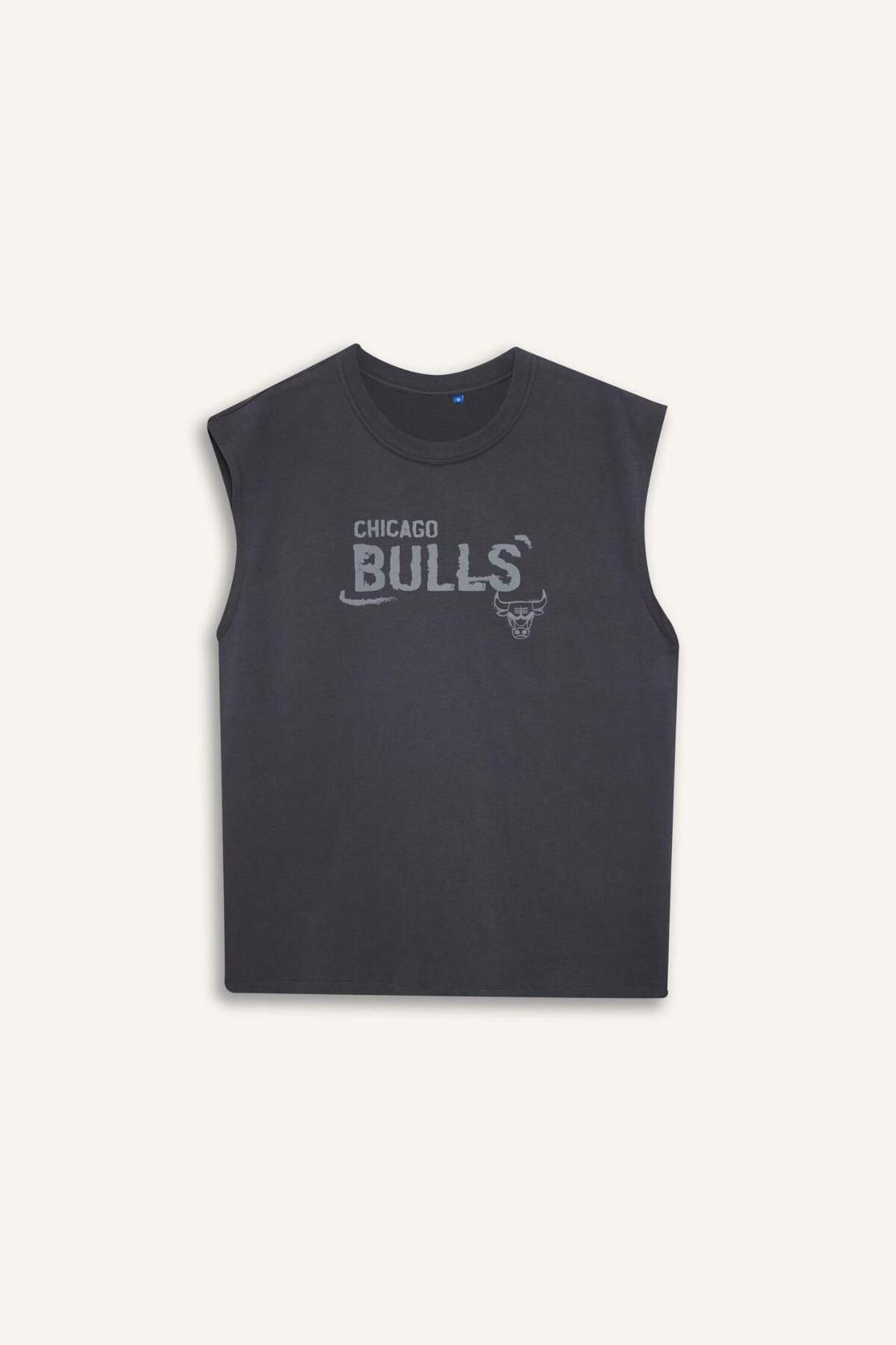 DeFacto %100 Pamuk NBA Chıcago Bulls Oversıze Baskılı Bisiklet Yaka Atlet G0911AX26SM görsel 8