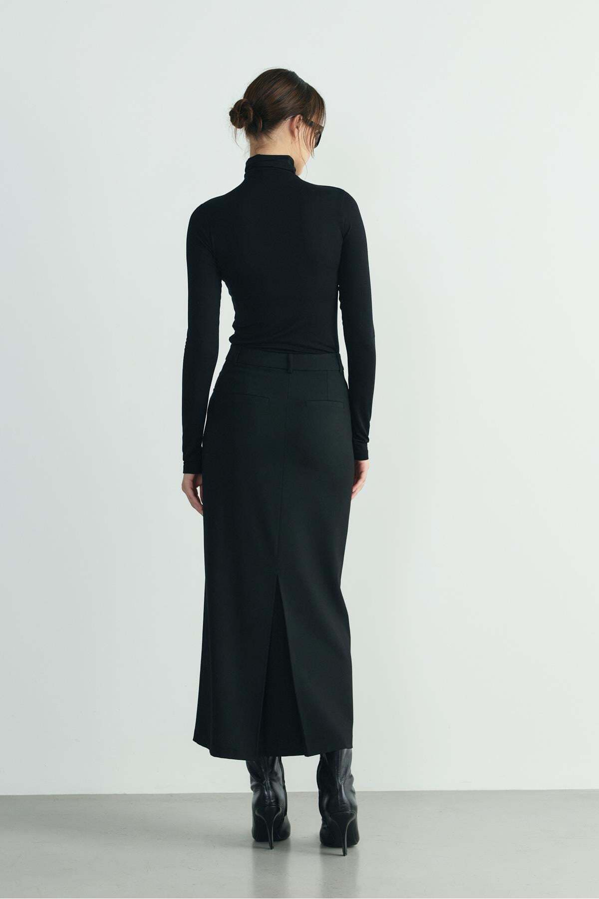Suud Collection Siyah Mina Maxi Etek görsel 5