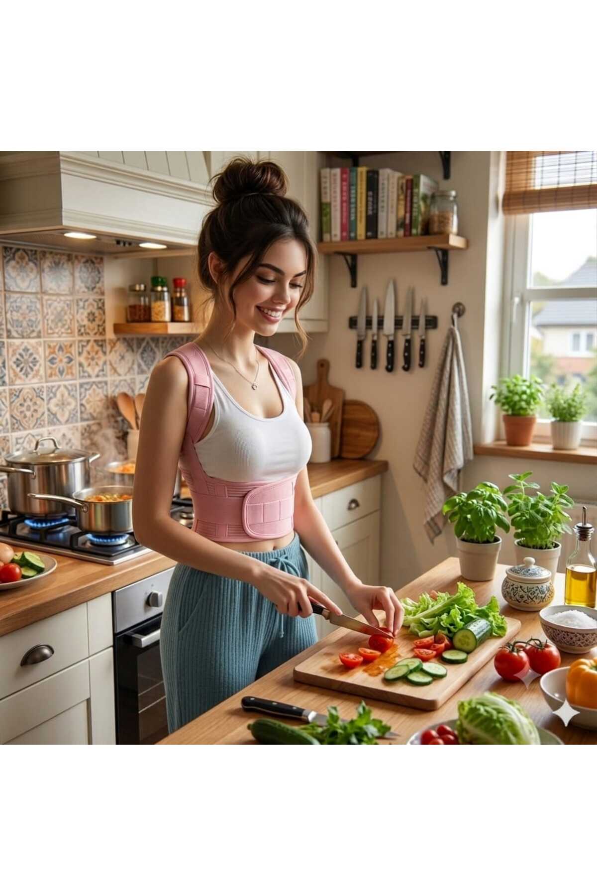 Akselife Yeni Nesil Pembe Kadın Dik Duruş Korsesi Omuz Bel Sırt Korsesi Kambur Önleyici Korse görsel 8