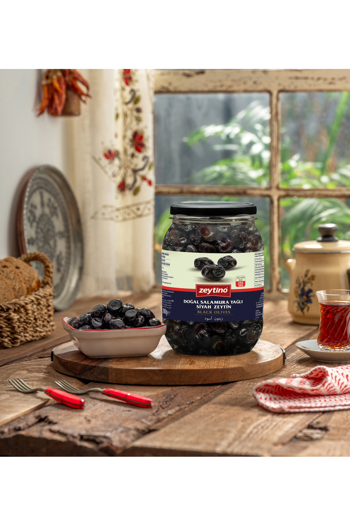 Zeytino Gemlik Siyah Zeytin Salamura Yağlı 1 kg (351/410) 2XS-3XS
