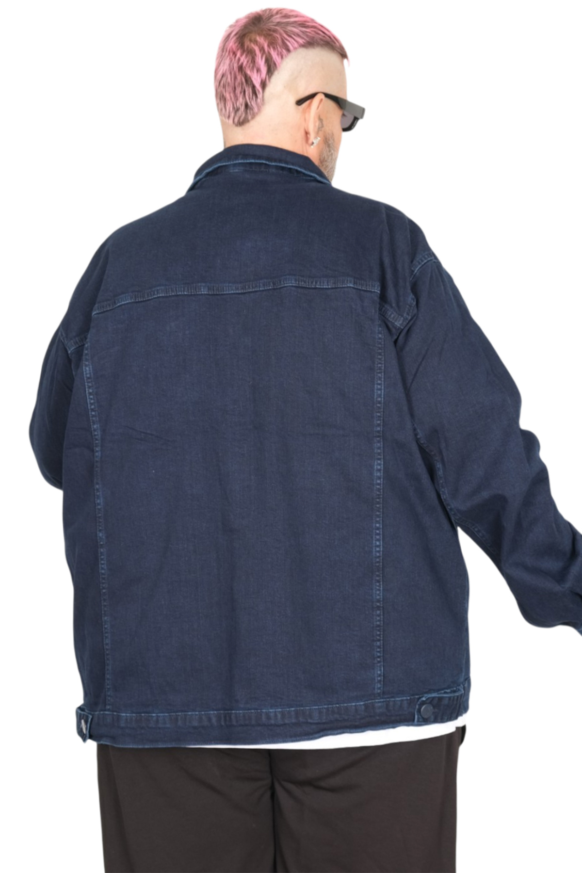 ModeXL Mode Xl Büyük Beden Erkek Kot Mont Lopez 22800 Lacivert görsel 7