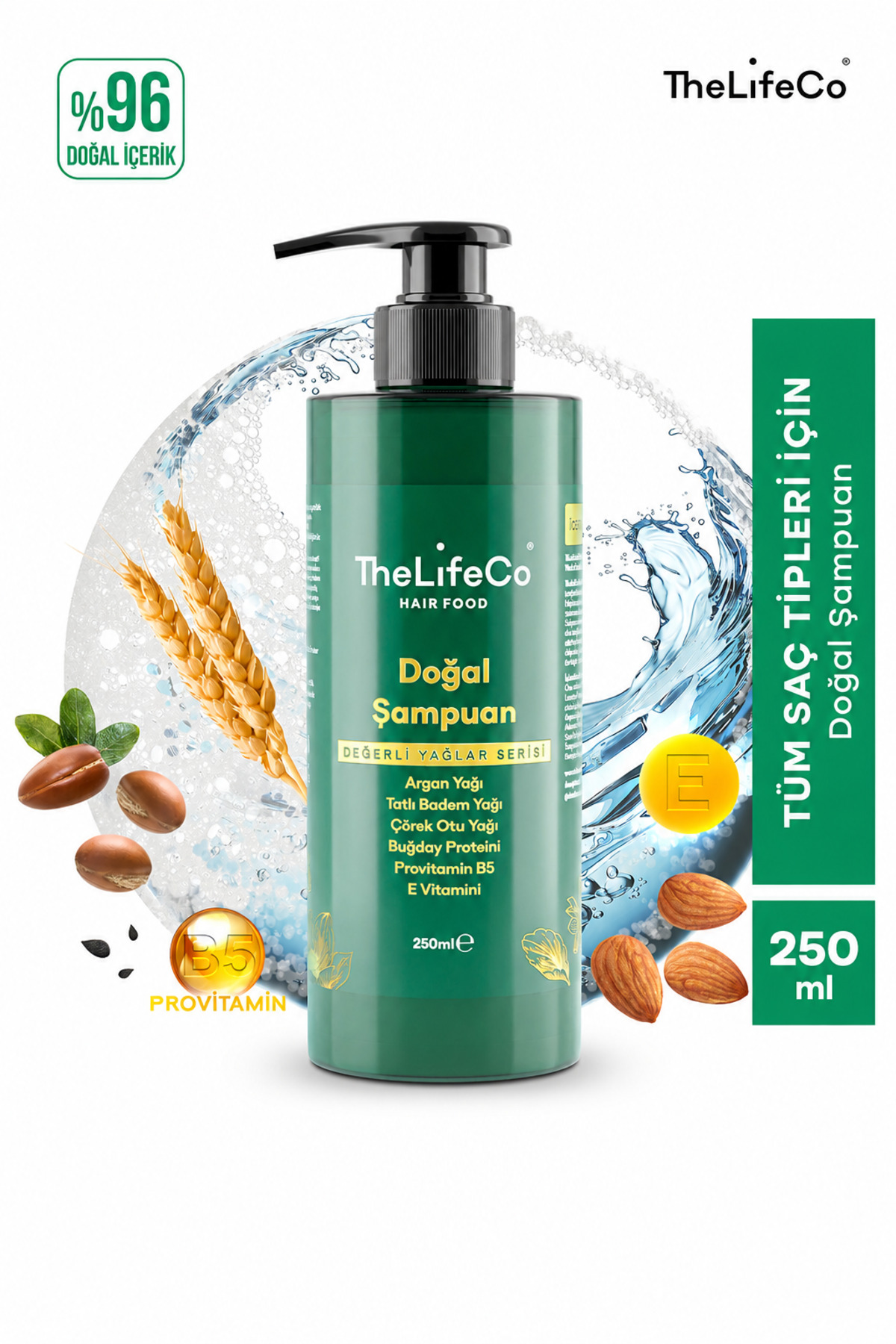 TheLifeCo Hairfood Değerli Yağlar Serisi Doğal Şampuan 250 Ml — 11-204