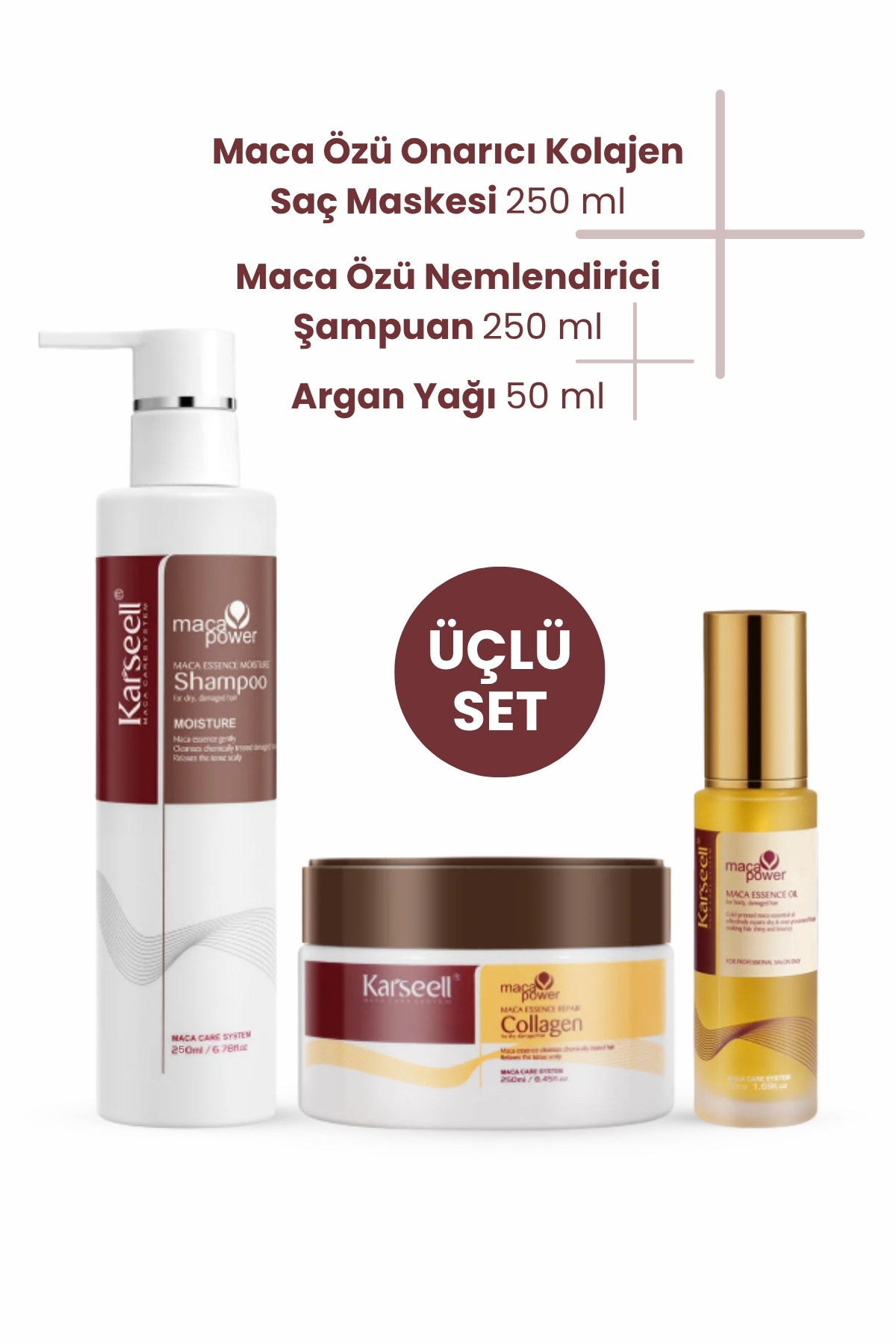KARSEELL SET Onarıcı Repair Kolajen Saç Maskesi 250 ml + Nemlendirici Şampuan...