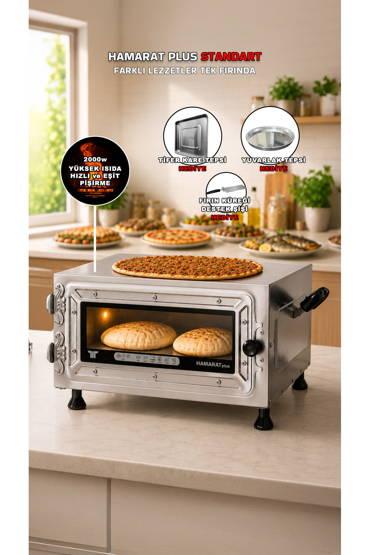 Tifer Hamarat Plus (Baking Flatbread, Lahmacun, Pizza, Meat, Chicken and Fish) Oven