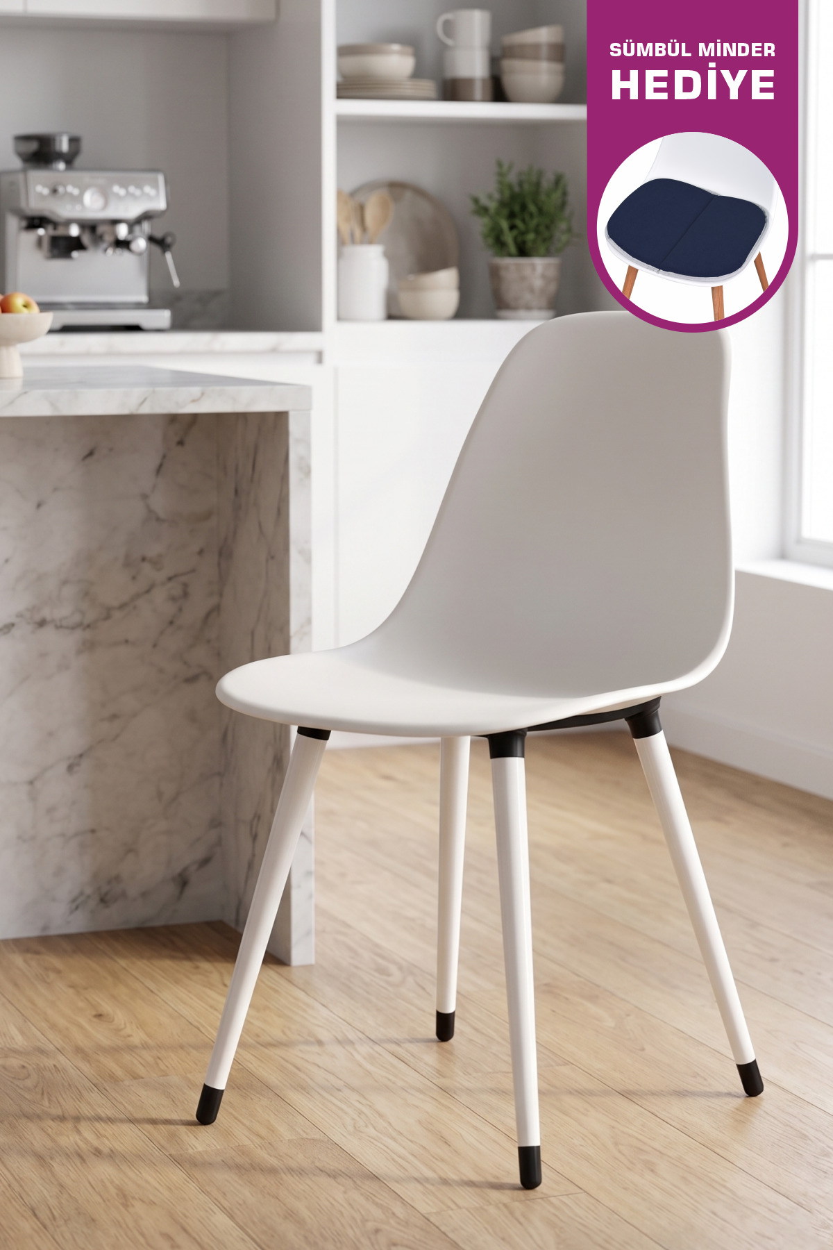 Eames White Wooden Leg Plastic White Chair