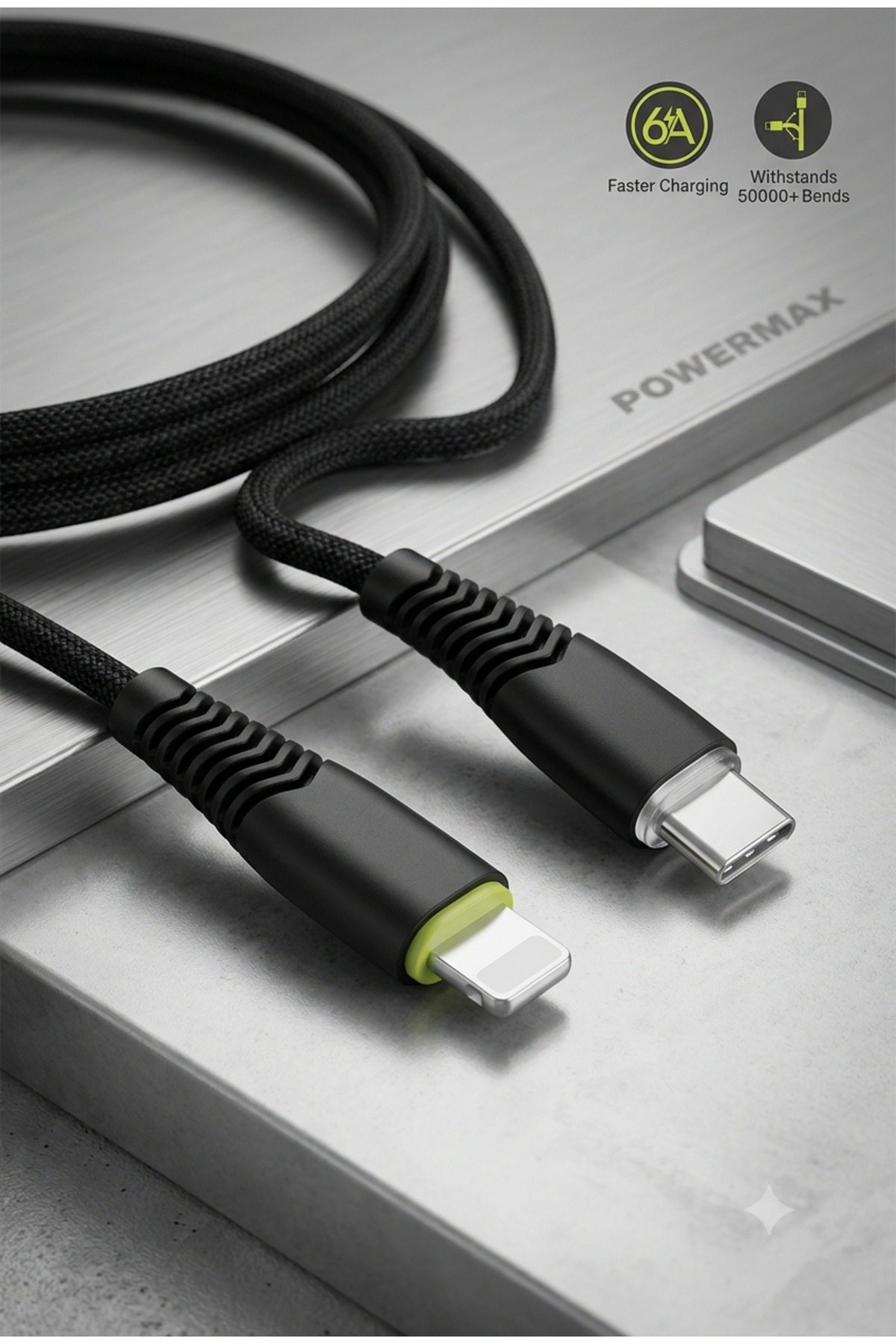 POWERMAX MX2 Type-C to Lightning cable – Fast charging and high-resolution information, NO5678900O,