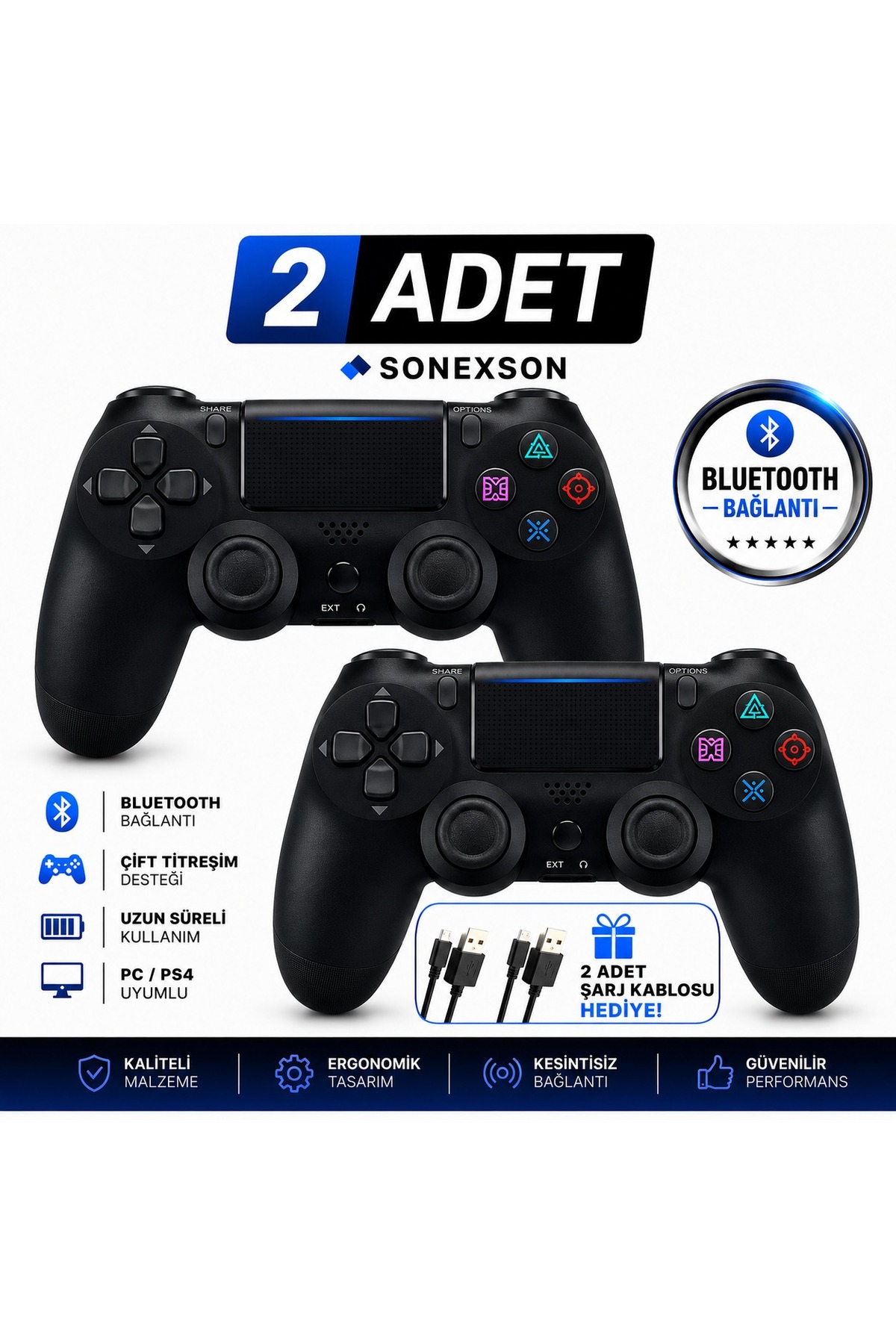 PS4 Wireless Joystick 2-Piece Set Vibrating Joystick Tablet Phone PC Compatible