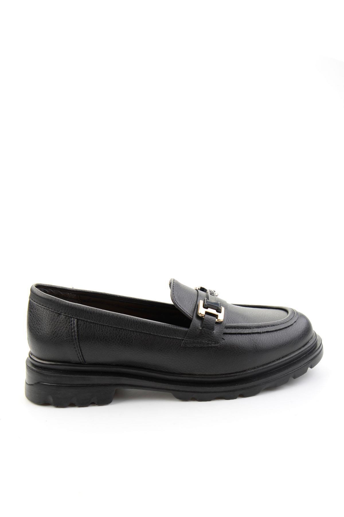 Bambi Siyah Kadın Loafer Ayakkabı K01179828109 görsel 2