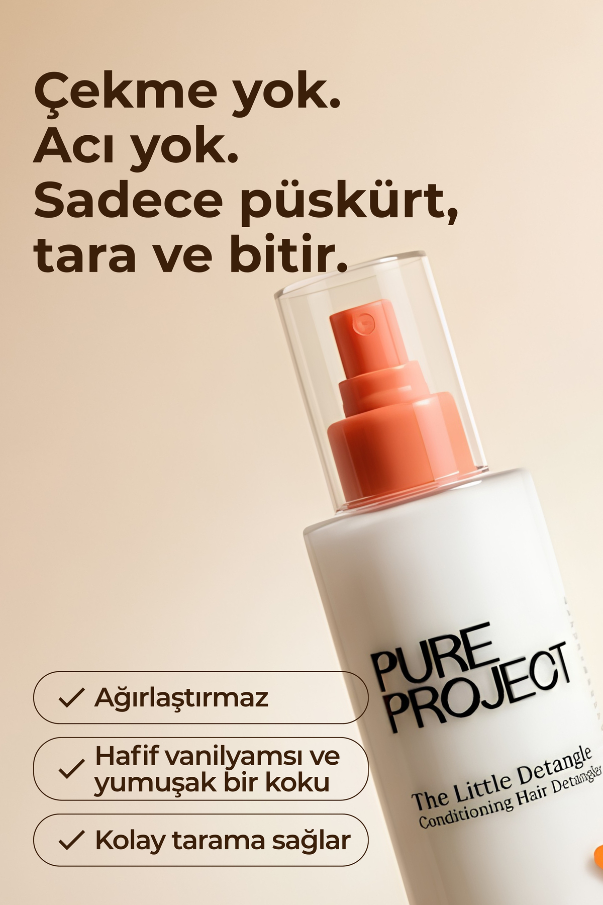 Bitkisel Bazlı Saç Açıcı & Kolay Tarama Spreyi 120 ml | Dolaşma Karşıtı & Yumuşatıcı Etki — 8682835806143 — تصویر 2 از 6