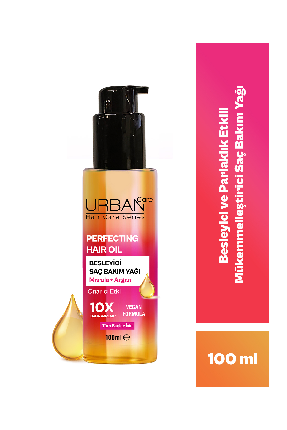 Urban Care Perfecting Marula ve Argan Yağı Besleyici Parlaklık Veren Saç Bakım Yağı -100ML-vegan — 8680690713194