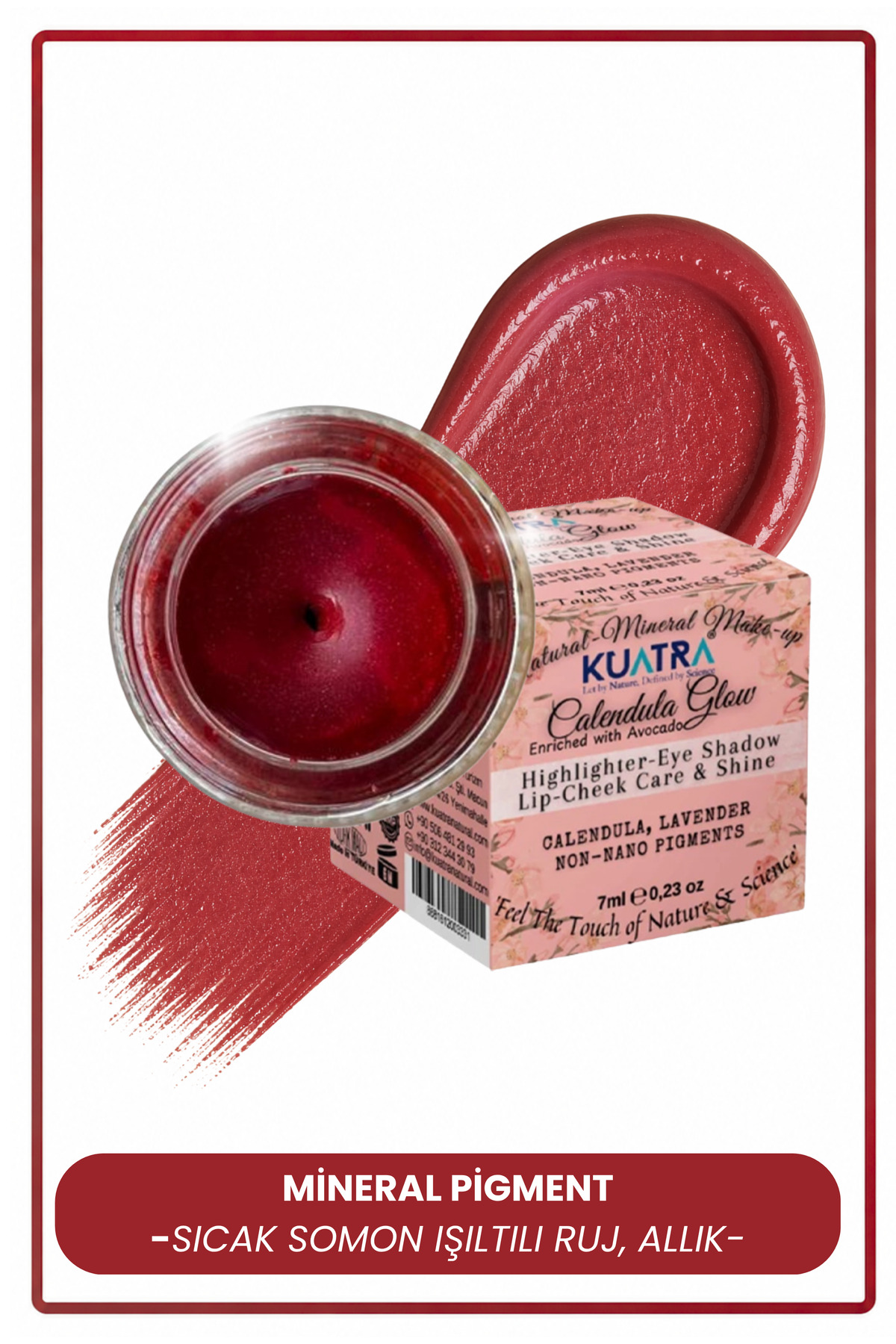 KUATRA Calendula Glow Şeftali Highlighter Aydınlatıcı Allık Ruj — صورتی 4