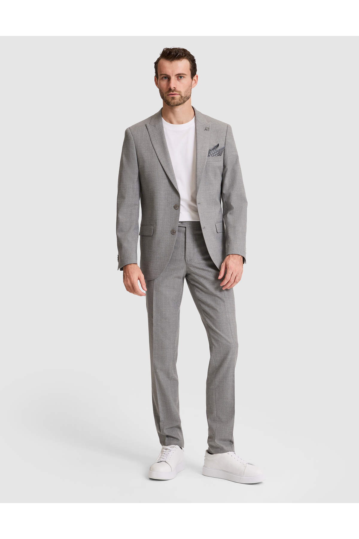 Pierre Cardin Füme Extra Slim Fit Kırlangıç Yaka Çizgili Takım Elbise 50325234-VR058