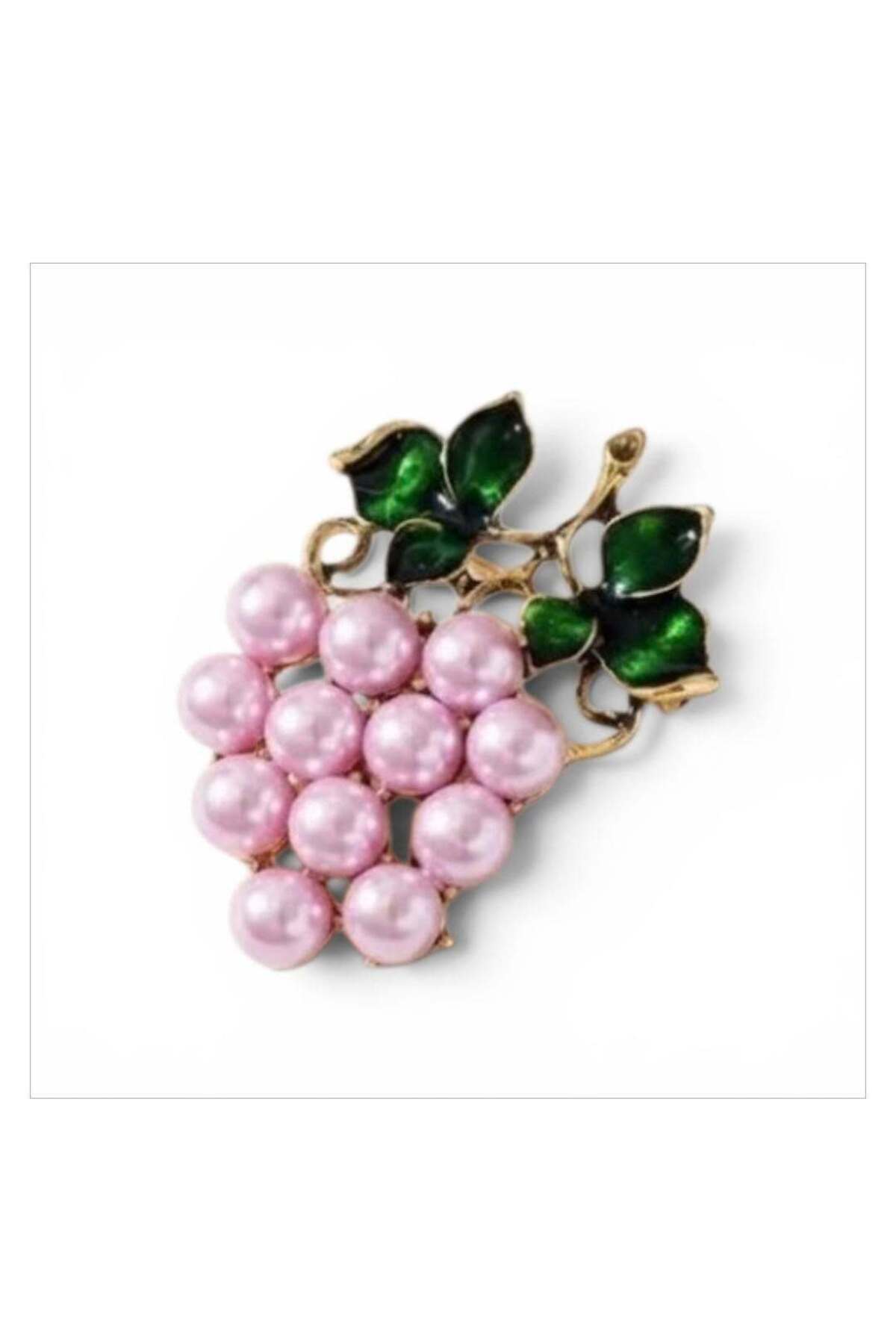 سنجاق سینه زنانه طرح برگ خوشه ای Gemre Grapes سایز: 3.5*5 سانتی متر  سنجاق سینه ESJ