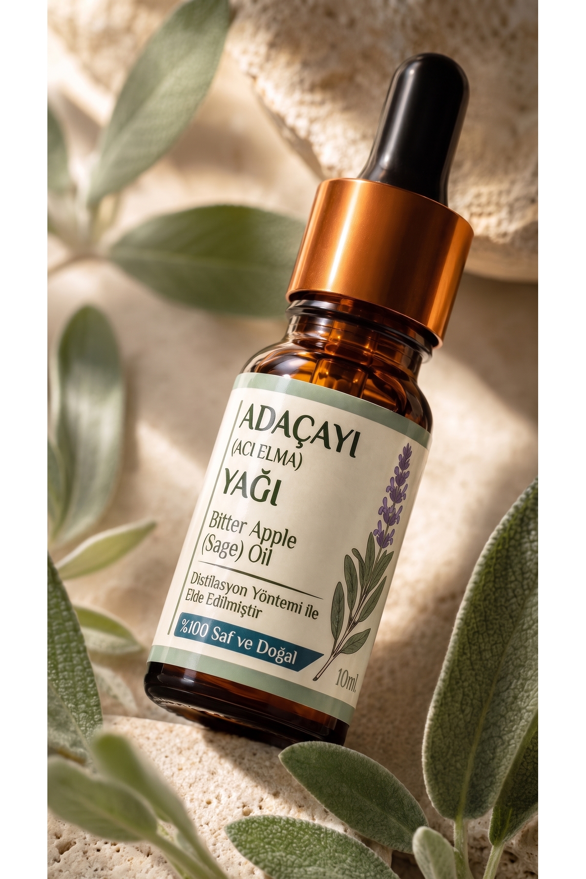Adaçayı (Acı Elma) Uçucu Yağı 10 ml / %100 Saf Ve Doğal / Sage Oil — A1-Adacayı-yag-10 — تصویر 7 از 8