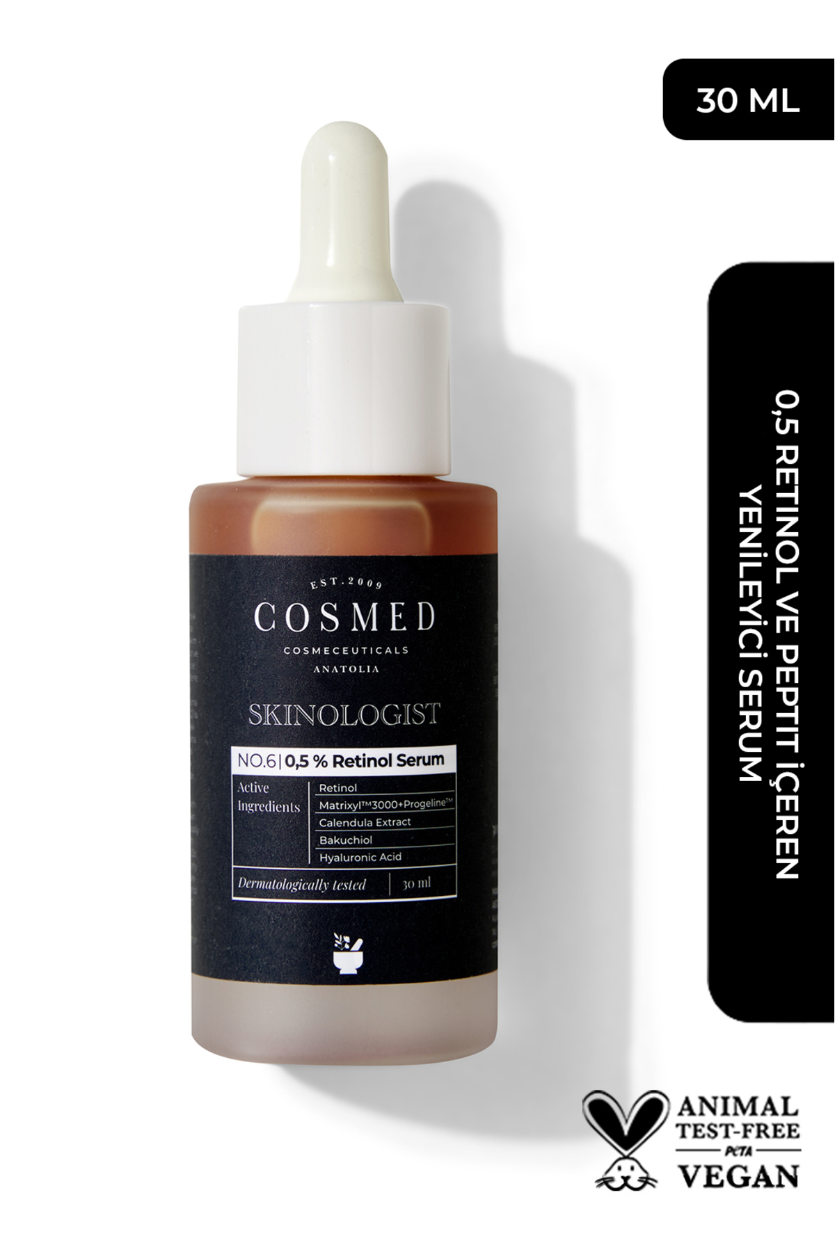 COSMED %0.5 Retinol ve Peptit İçeren Yenileyici Serum/Skinologist %0.5 RETINOL SERUM 30ML — 20506