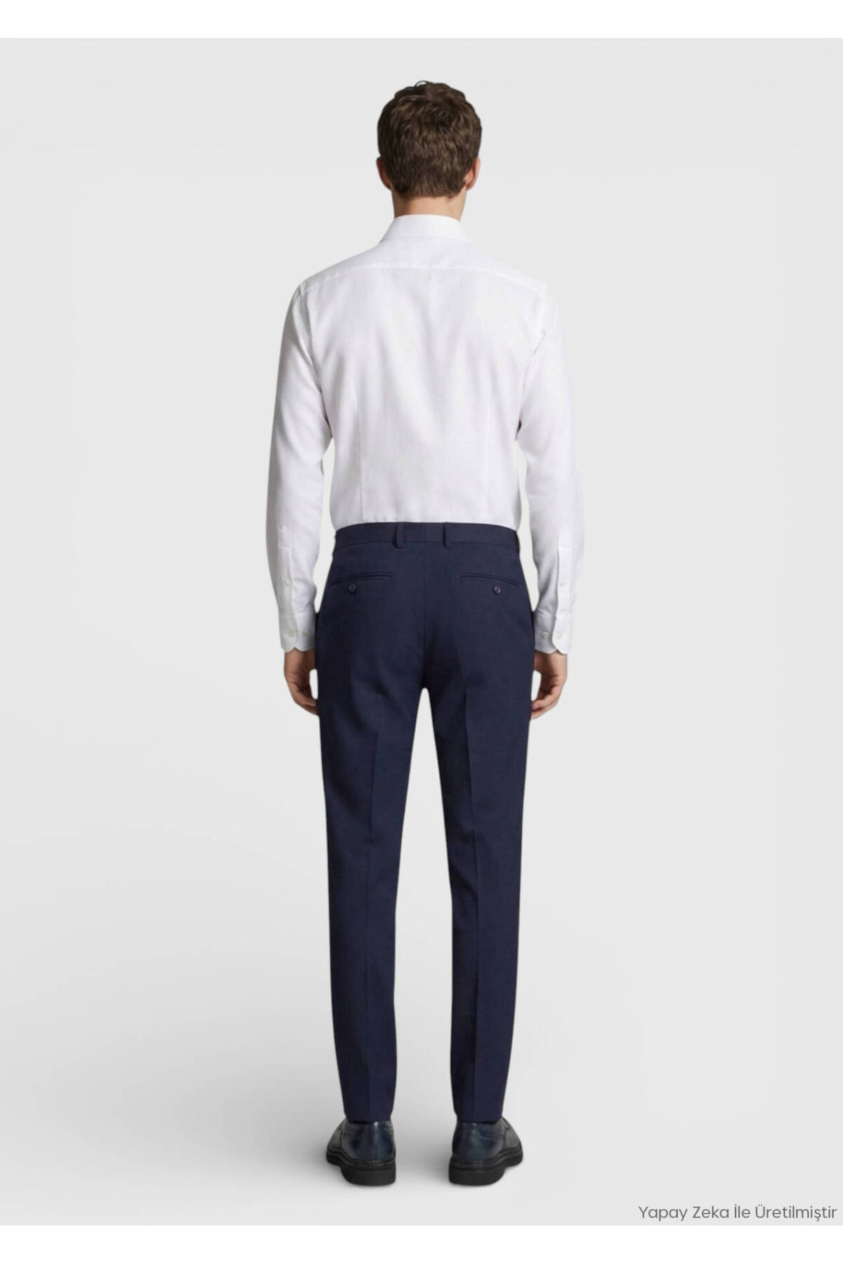 Lacivert Dokuma Modern Fit Klasik %100 Yün Pantolon — رنگارنگ 10161131 — تصویر 4 از 6