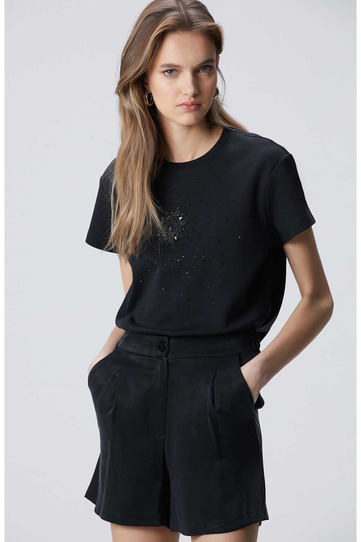 Network Siyah Baskılı T-shirt görsel 4
