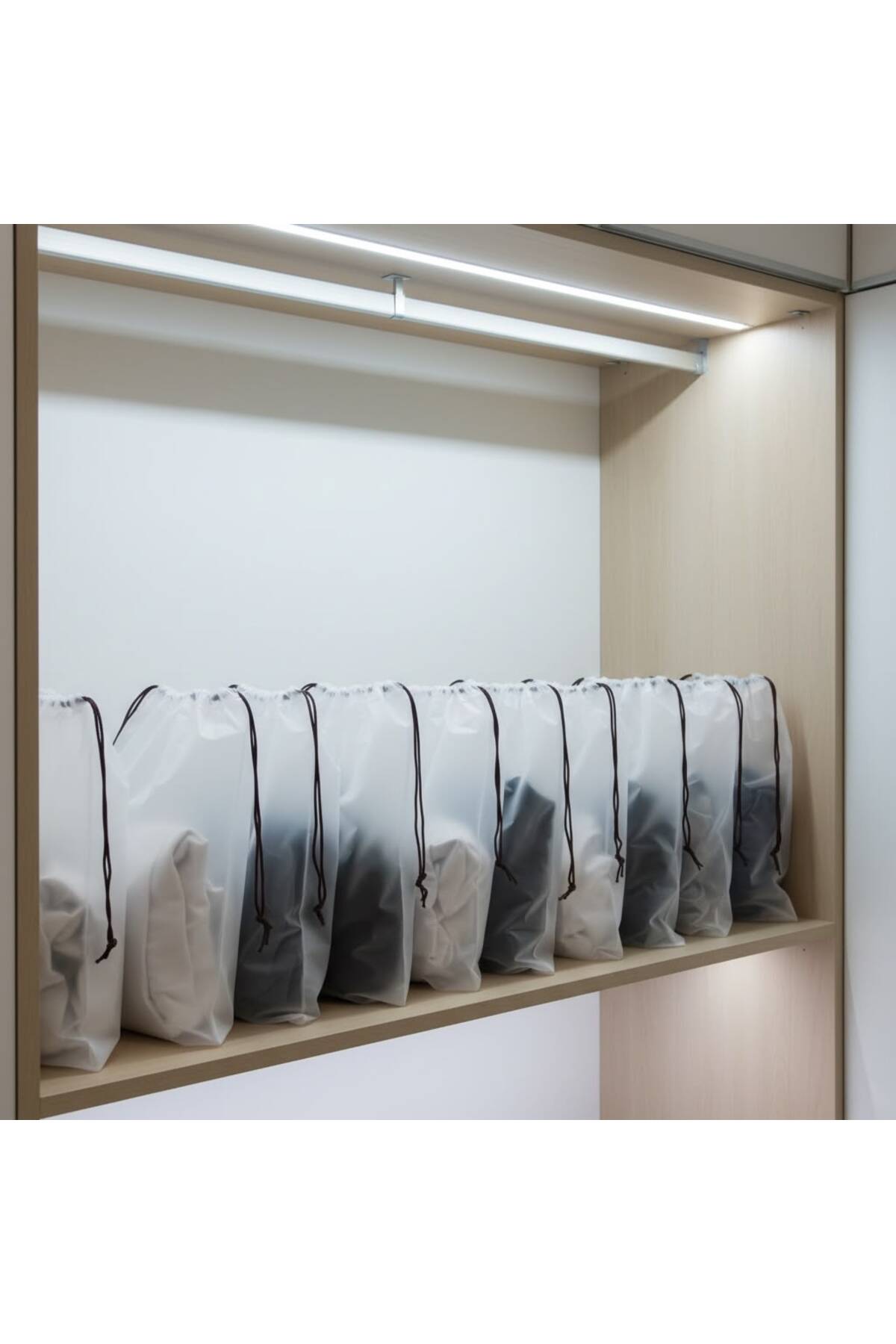 10lu Set 25*35cm (medium) Su Geçirmez Büzme Ipli Kozmetik Makyaj Tatil Çantası — آبی ŞMÇ13 — تصویر 7 از 8