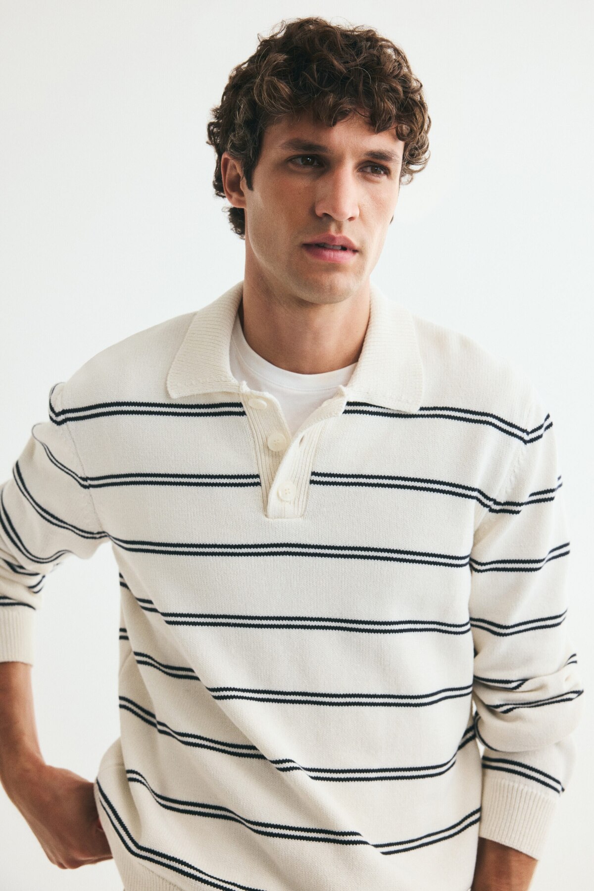 تاپ پولو بافتنی سایز معمولی اچ اند ام پولوشرت H&M