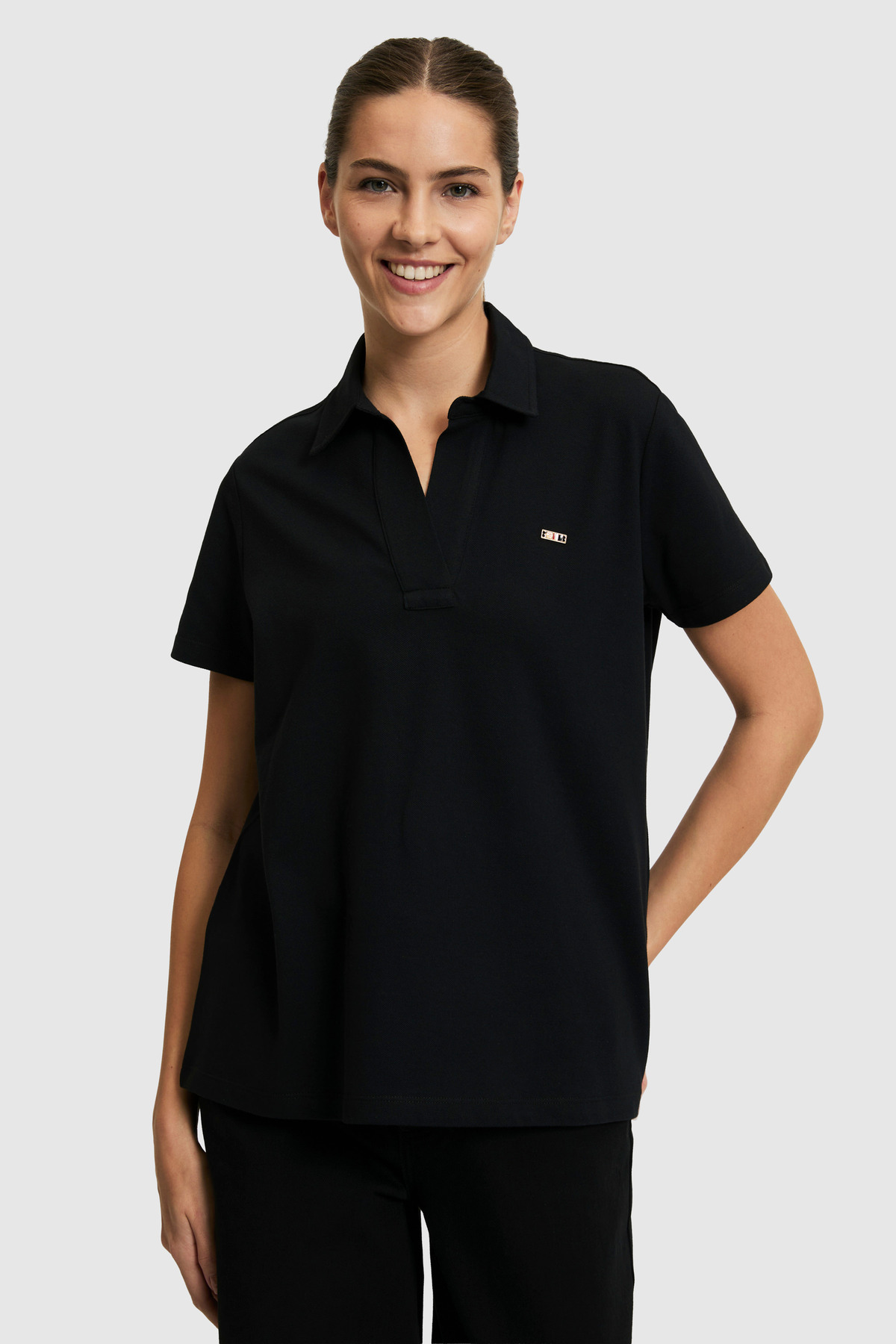 U.S. Polo Assn. Kadın Siyah Basic Tişört 50323447-VR046