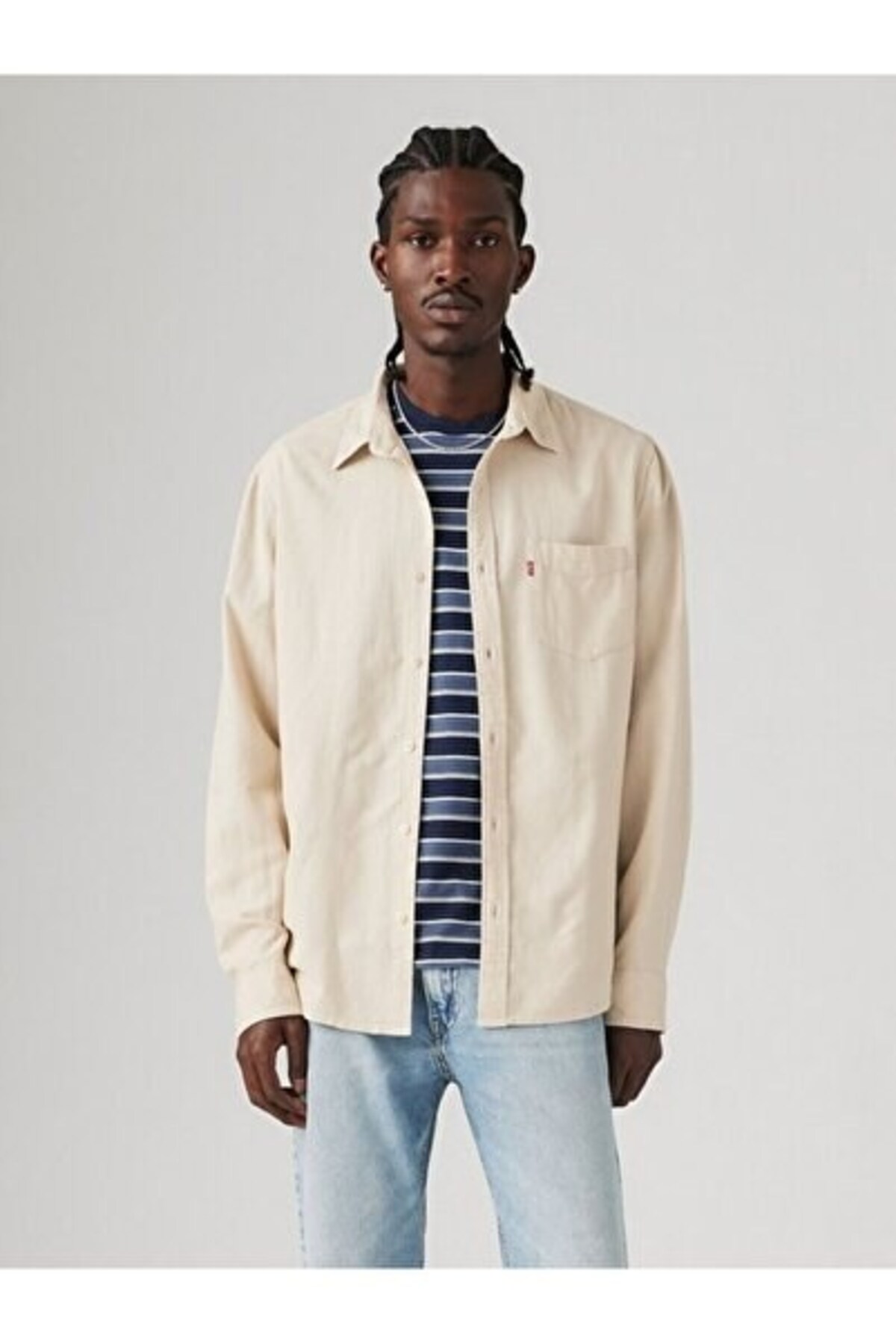 Sunset Pocket Standard Fit Cotton Linen Gömlek