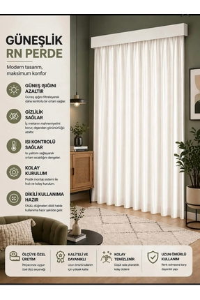 Karasi saten güneşlik perde |1. Kalite Elegant kumaş | Tavsiye edilen ( pilesiz)